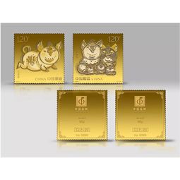 己亥年 郵票金,2克純金仿印 己亥年 四方連